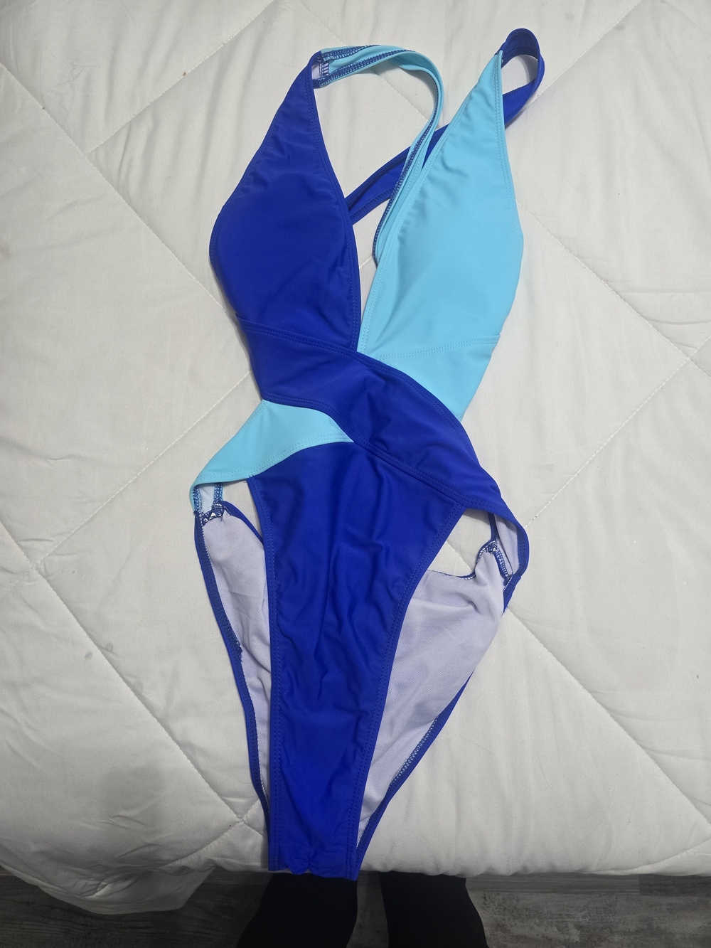 Ladies' Two-Tone Blue One-Piece Swimsuit
